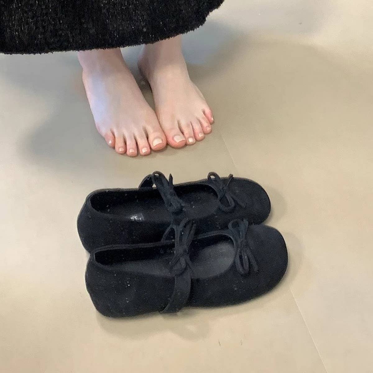 Double Bow Mary Jane Shoes with Hidden Heel