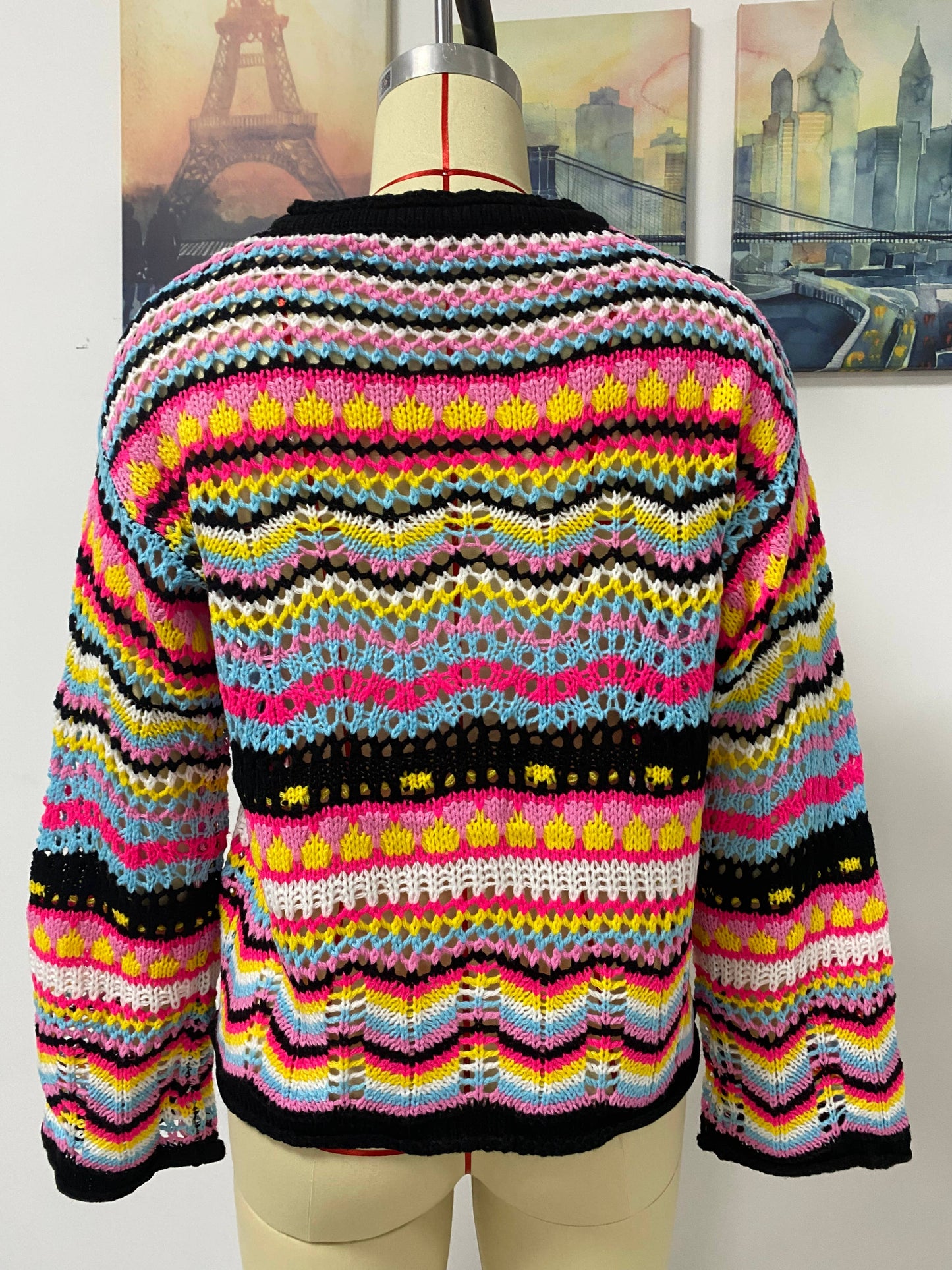 STRIPED SWEATER LOOSE RAINBOW KNITWEAR