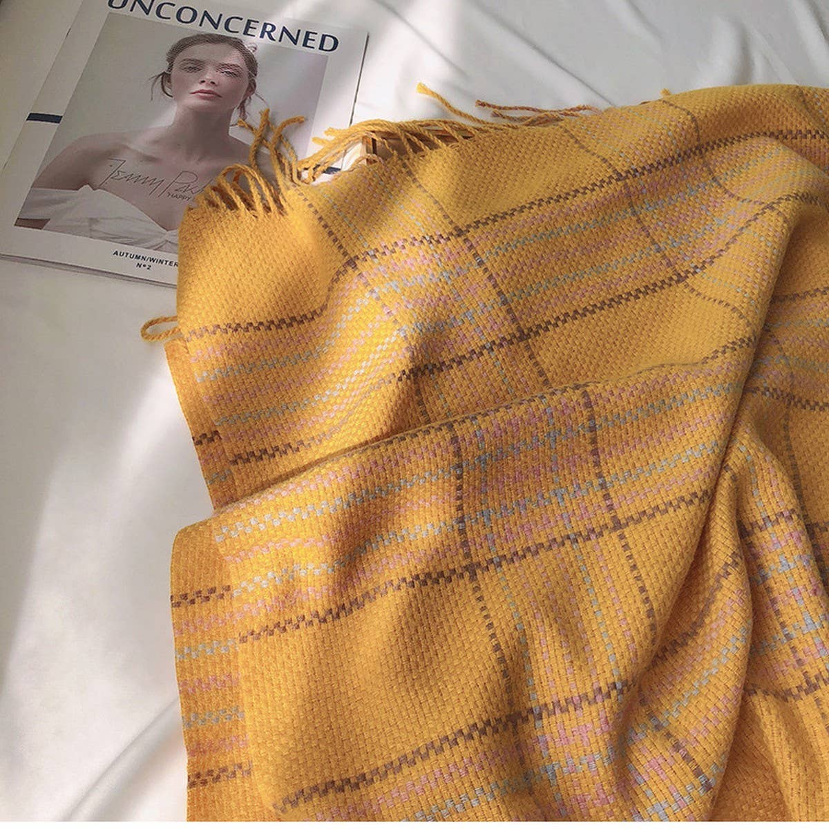 Plaid Faux Cashmere Scarf ??Thick Warm Winter Wrap_CWASC1453