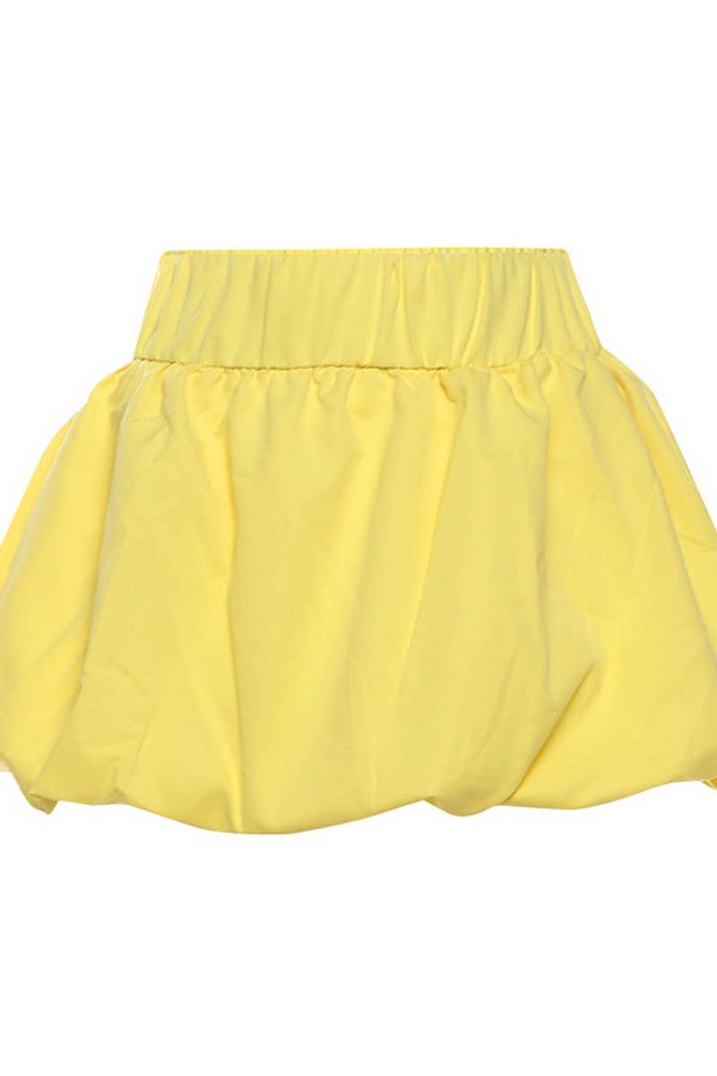 CWBSS0351_SOLID COLOR HIGH WAIST BUBBLE MINI SKIRT
