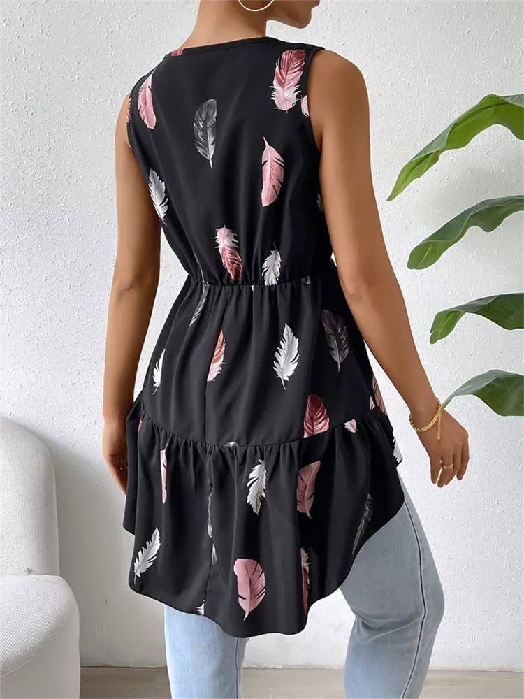 Printed Irregular Vest
