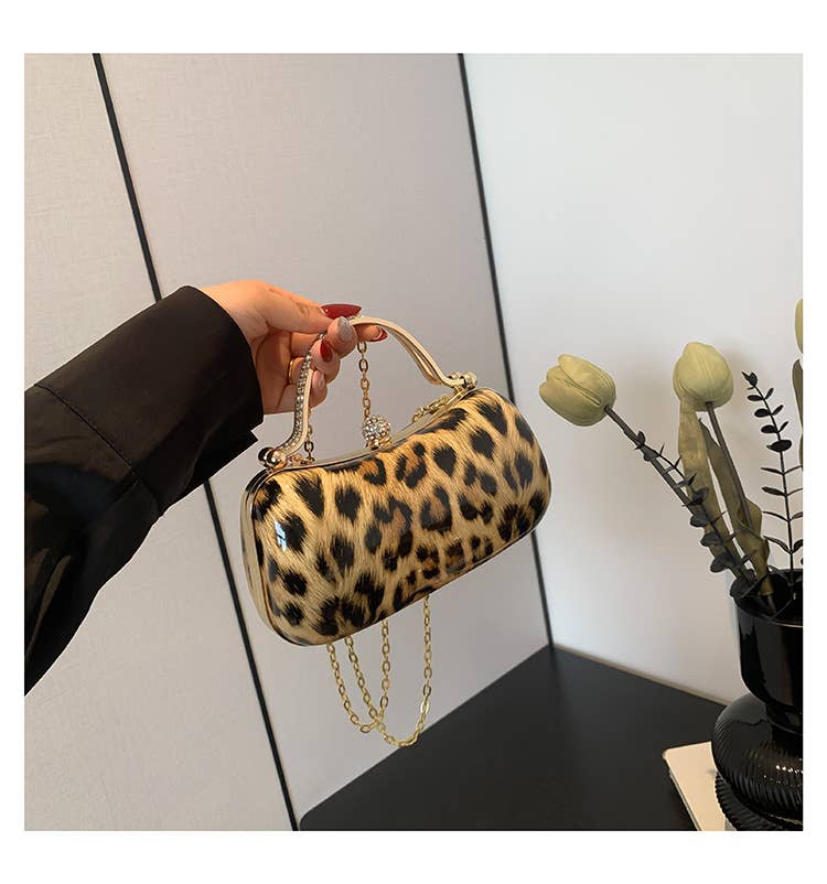 Leopard print fashionable single-shoulder bag