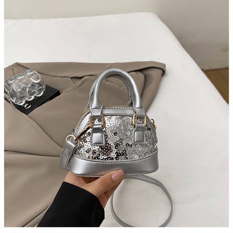 Mini sequin versatile crossbody shell bag