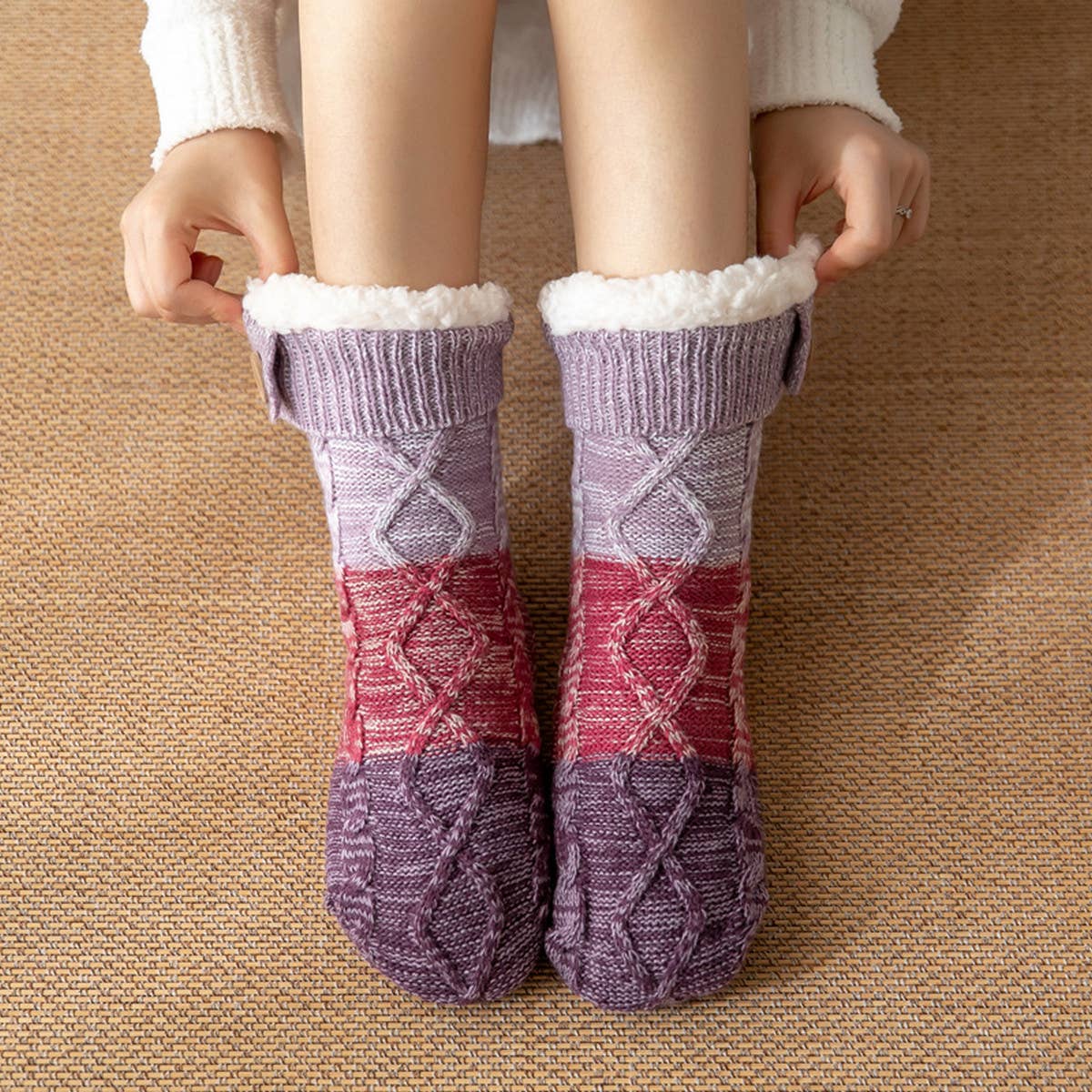 THICKENED LEG COVERS PLUSH INDOOR SLIPPERS