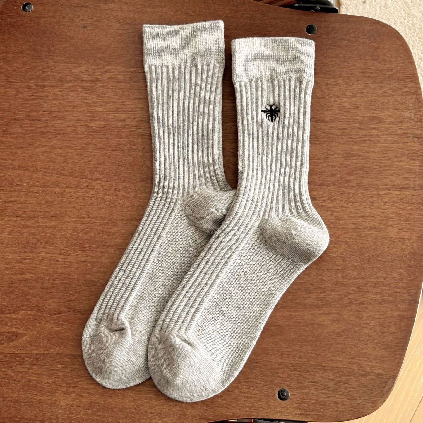 Leisure Bee Embroidery Crew Socks For Women