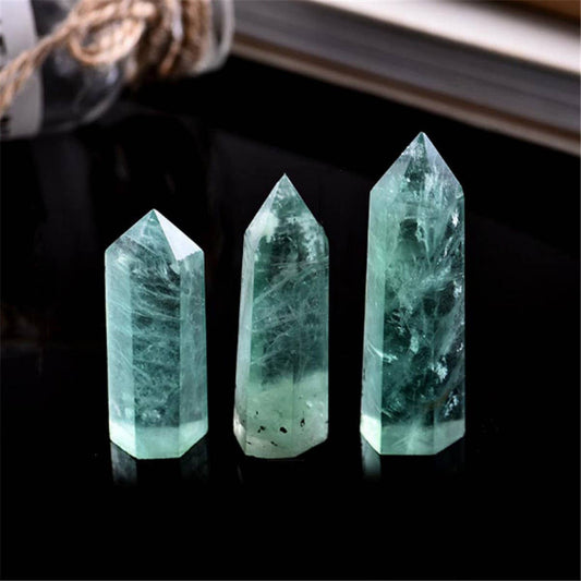 Green Fluorite Crystal Point Tower