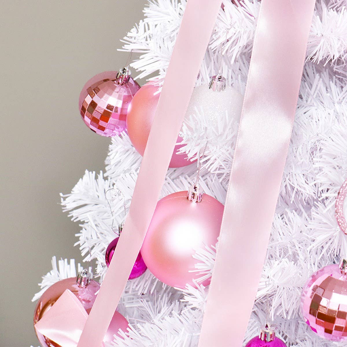Pink Ribbon Tree Topper & Ornament Set_CWAJE5301