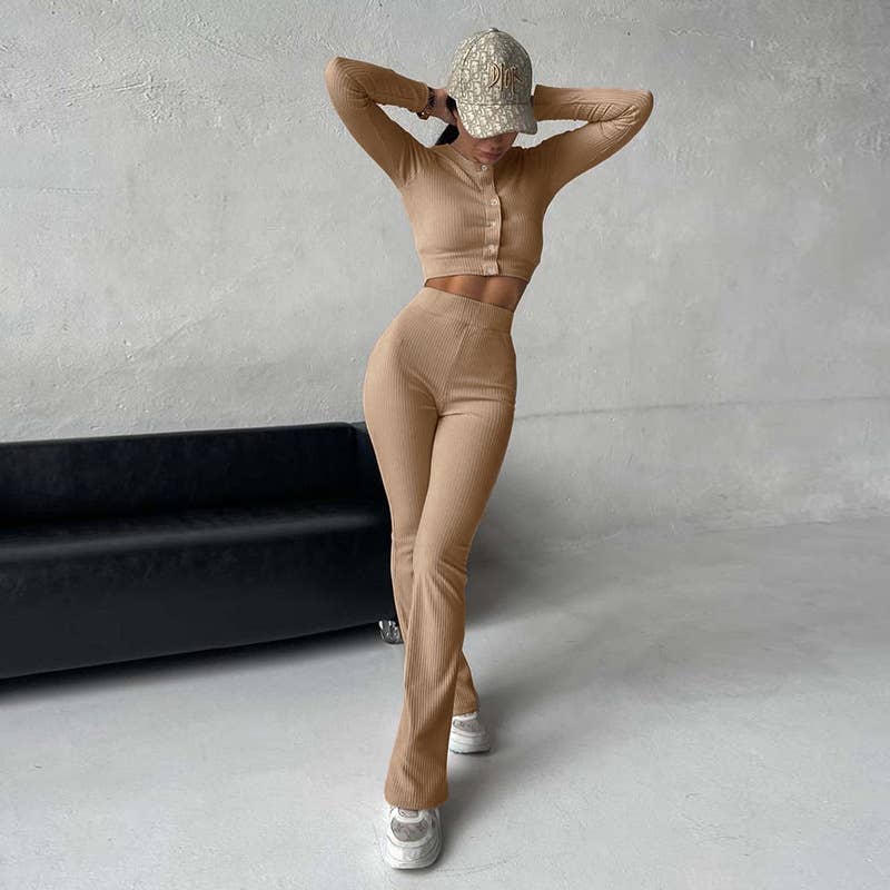 SOLID COLOR SLIM-FIT JACKET TROUSERS TWOPIECE SET