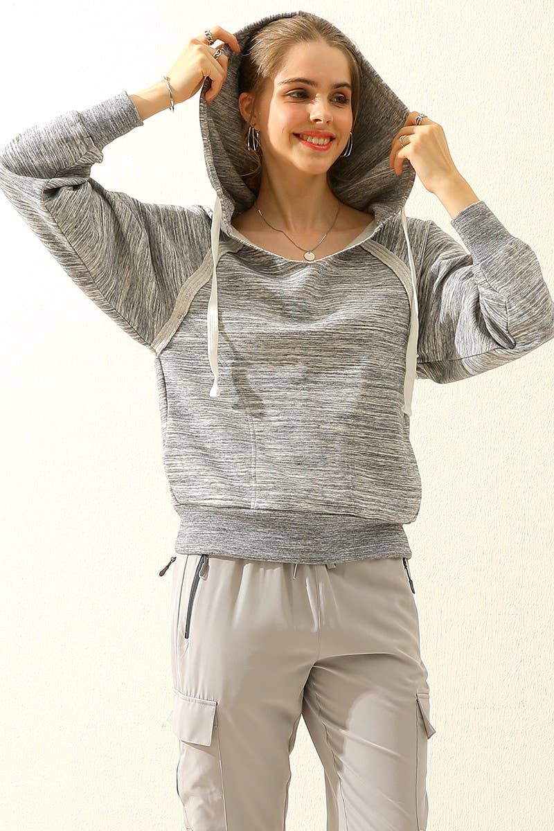 CWOHOL411_HOODIE SWEATSHIRT DRAWSTRING WITH FRONT POCKETS