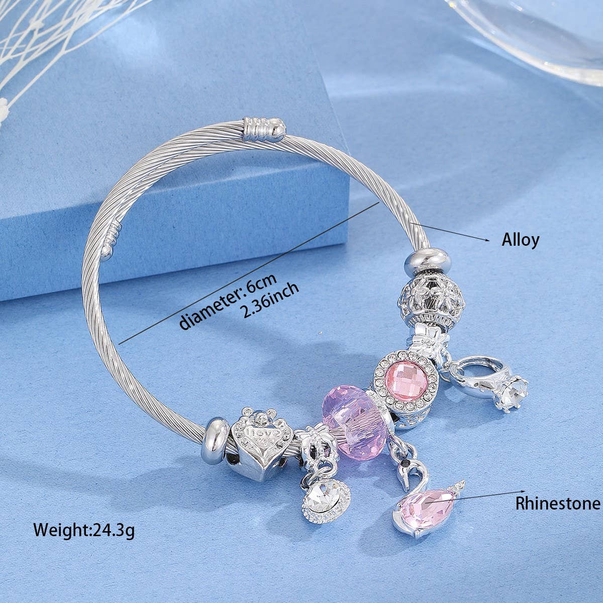 Trendy Silver Stainless Steel Adjustable Bracelet