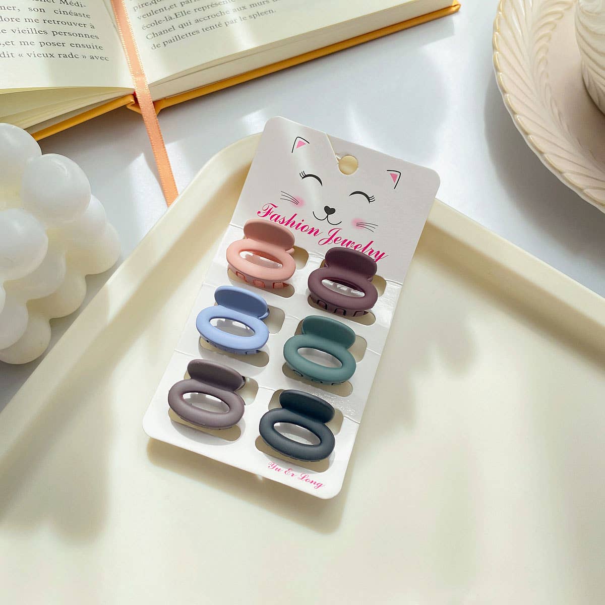 Set of 6 Small Claw Hair Clips, Simple & Chic_CWAHA0386