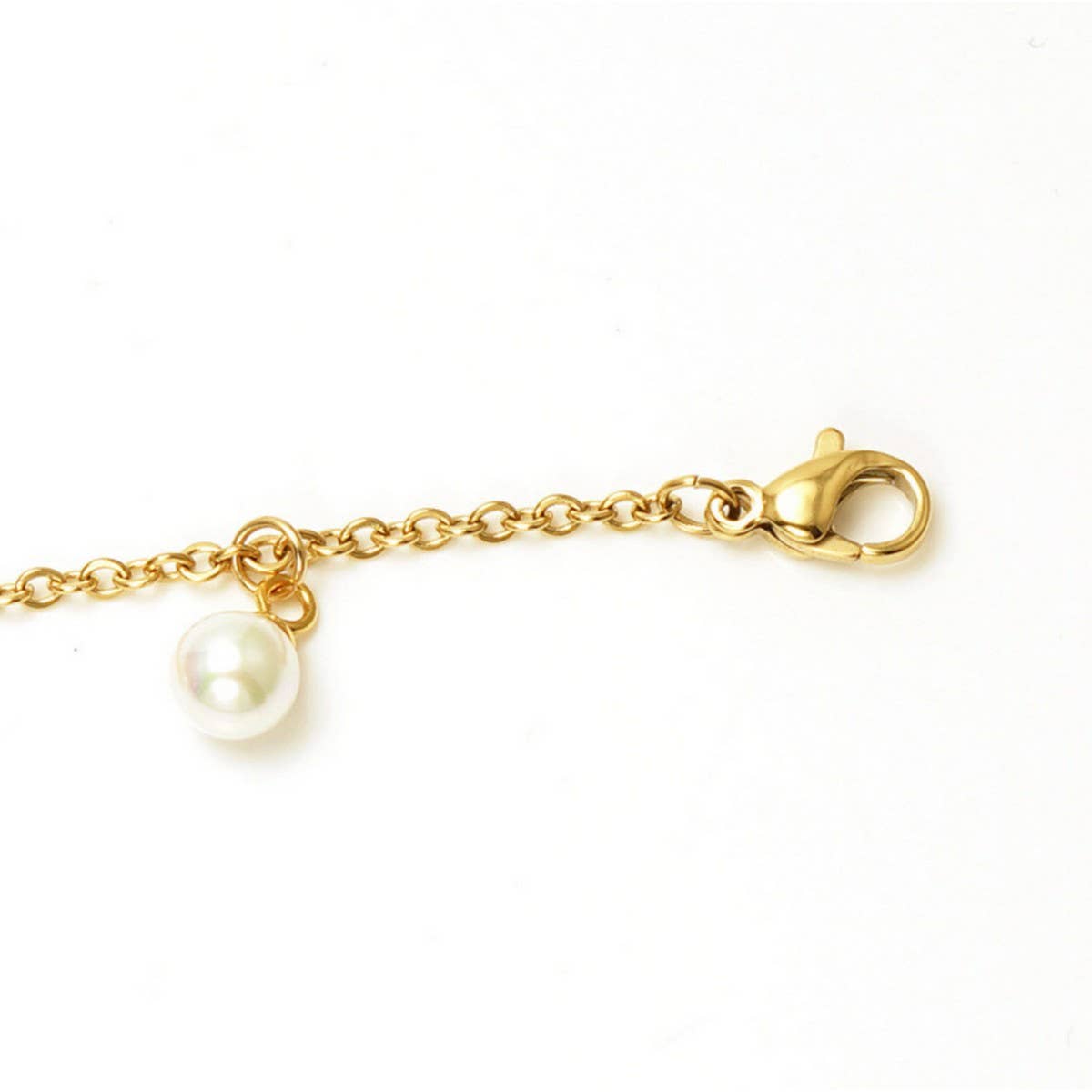 CWAJE1952_Personalized Gold Pearl Fringe Anklet Bracelet