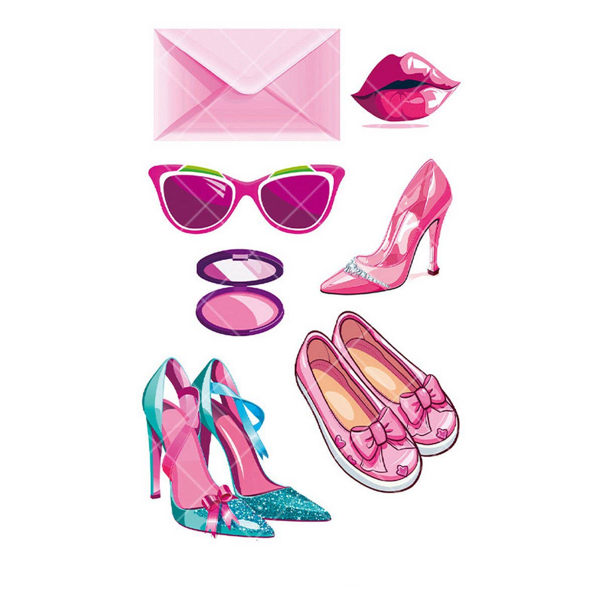 Pink Guitar Girl Tattoos ??Waterproof Kids Party_CWMM8382