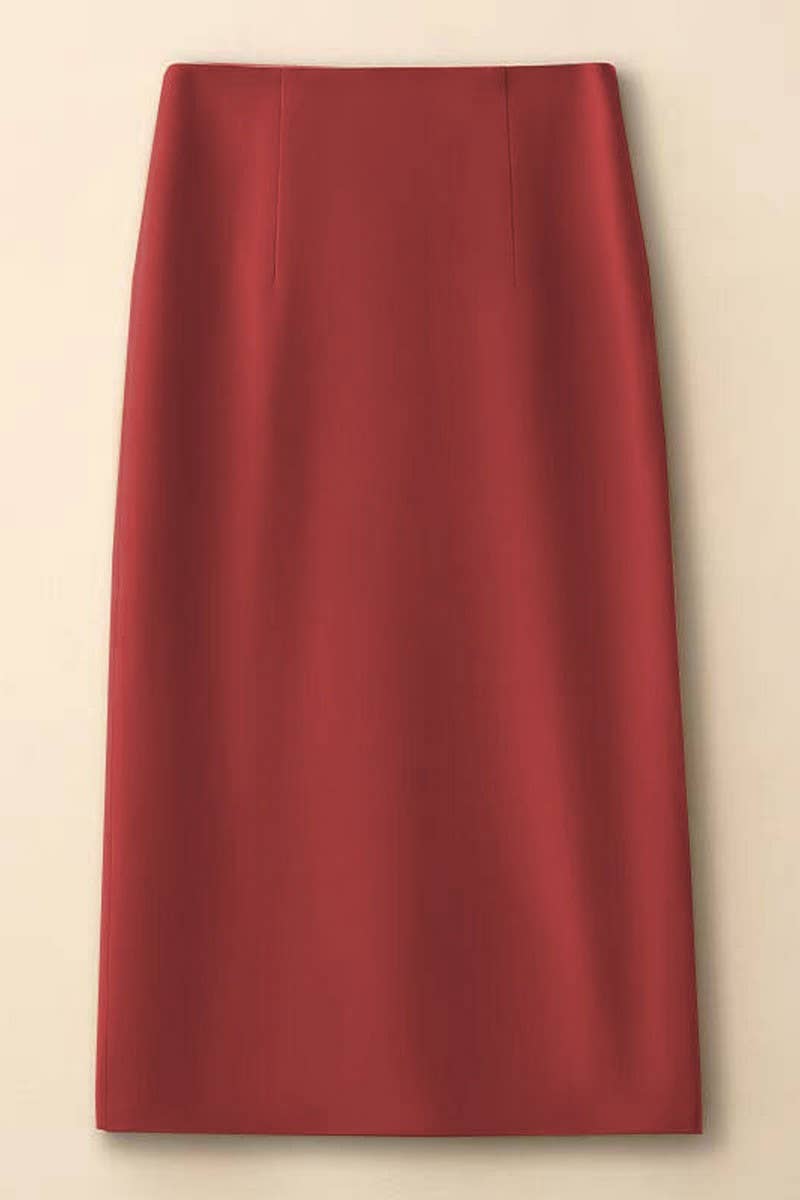 CWBLS00689_SPRING AND AUTUMN SLIT HIGH WAIST A-LINE SKIRT