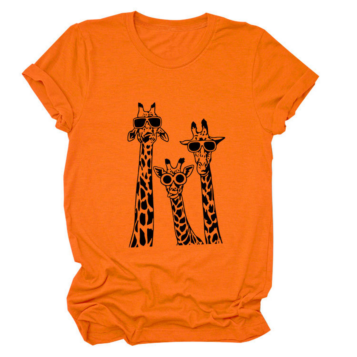 Women's Giraffe Print Casual Summer T-Shirt