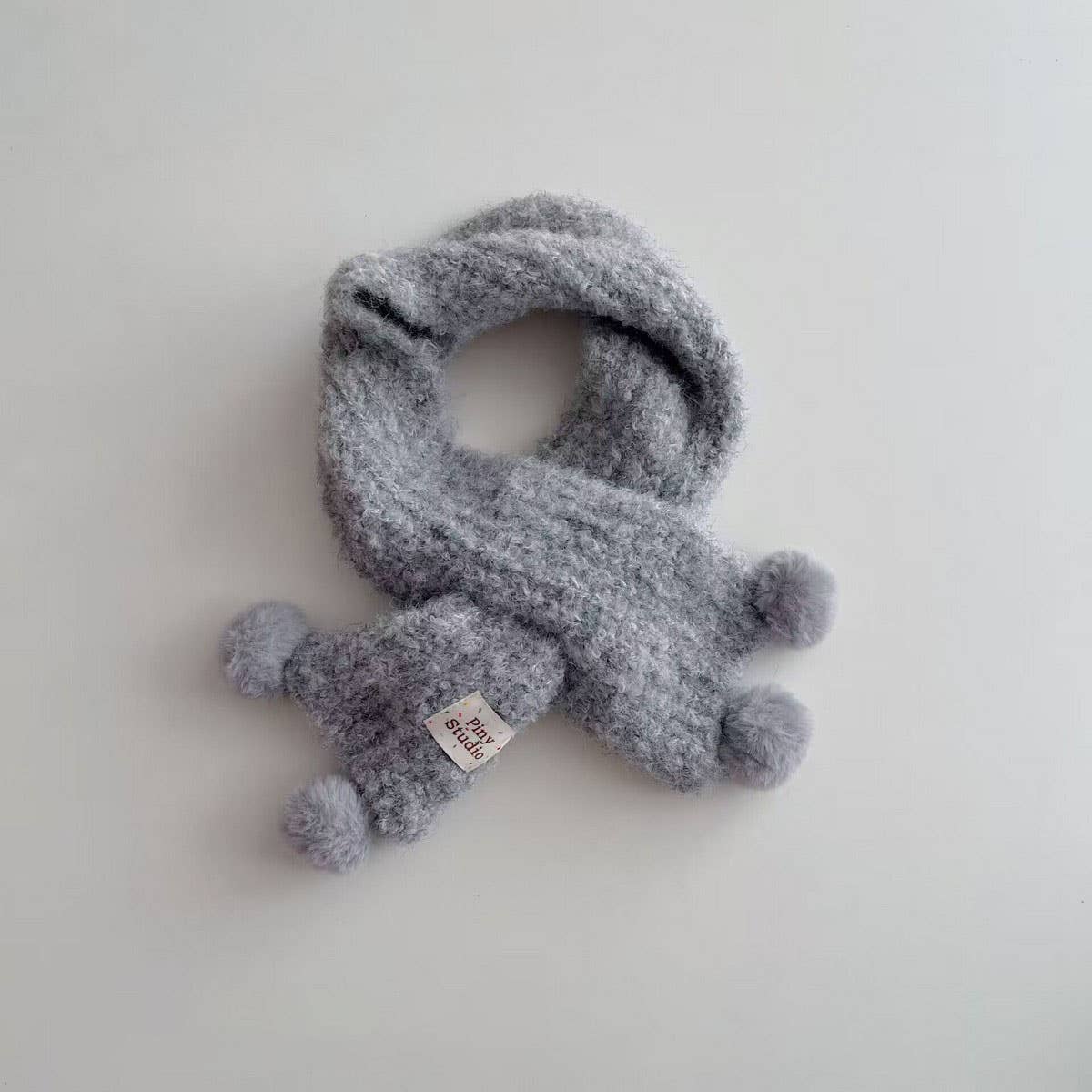 Cute Pom Pom Knit Scarf ?Neck Warmer for Kids