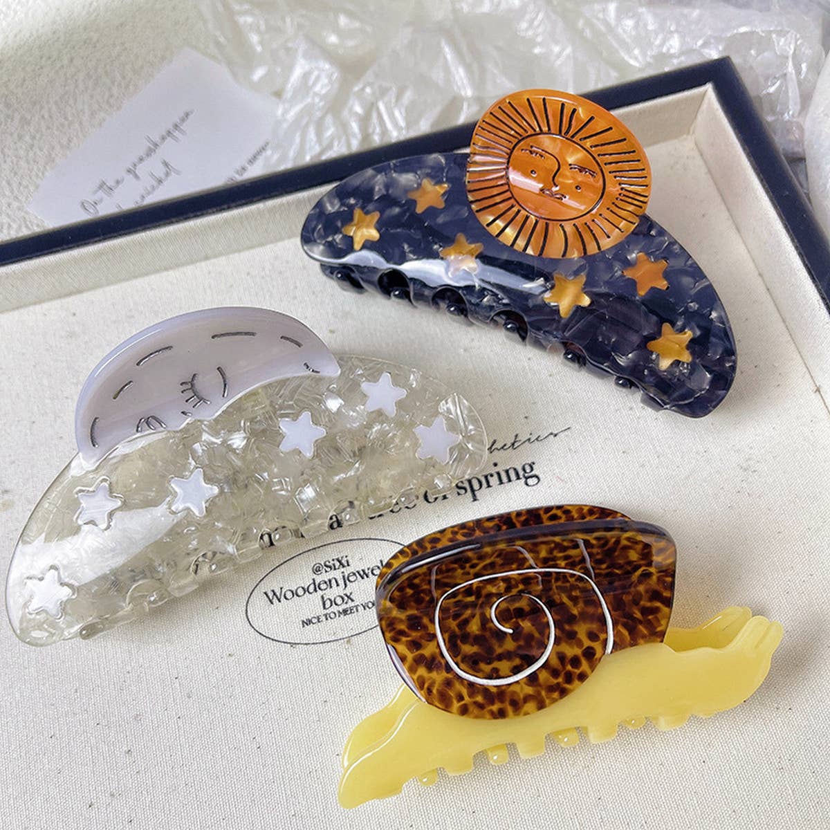 Sunflower Snail Acetate Hair Claw Clip Aesthetic_CWAHA1329