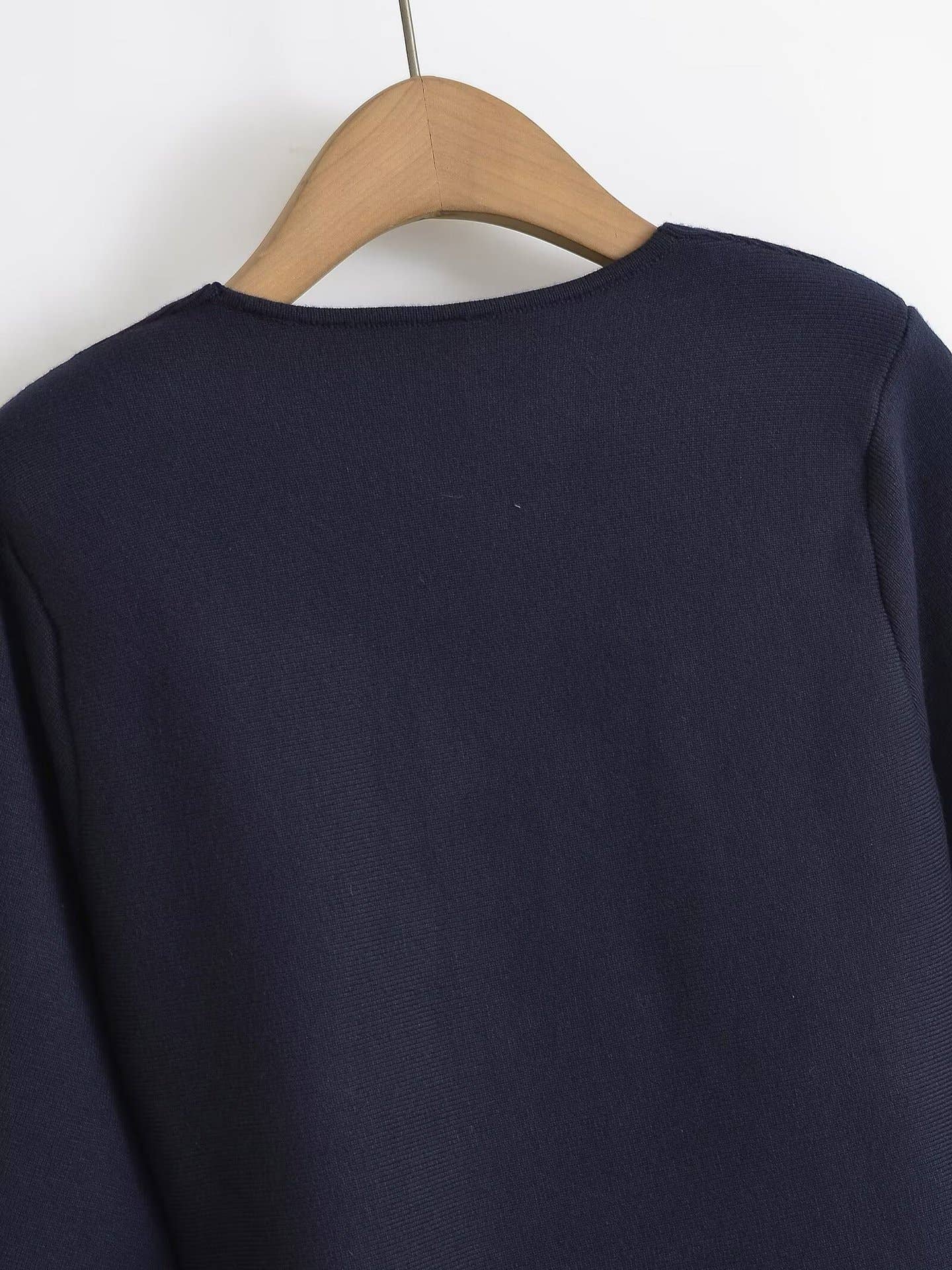 KNIT LONG SLEEVE SOLID COLOR SUIT JACKET BELT