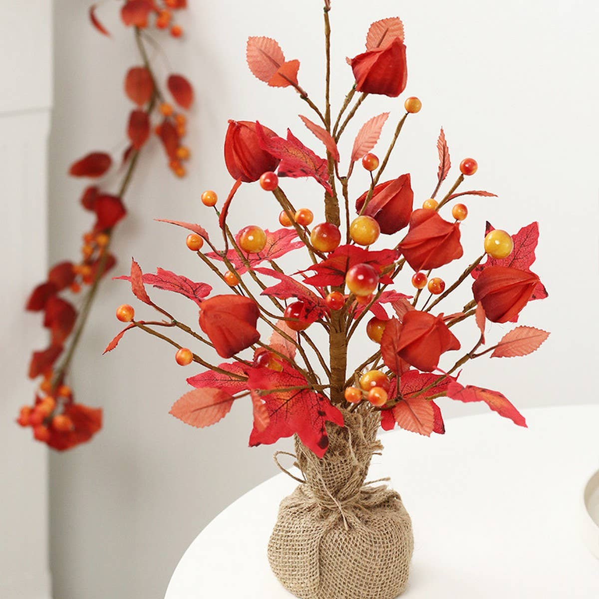 Halloween Party Harvest Maple Leaf & Berry Tree_CWAJE05357