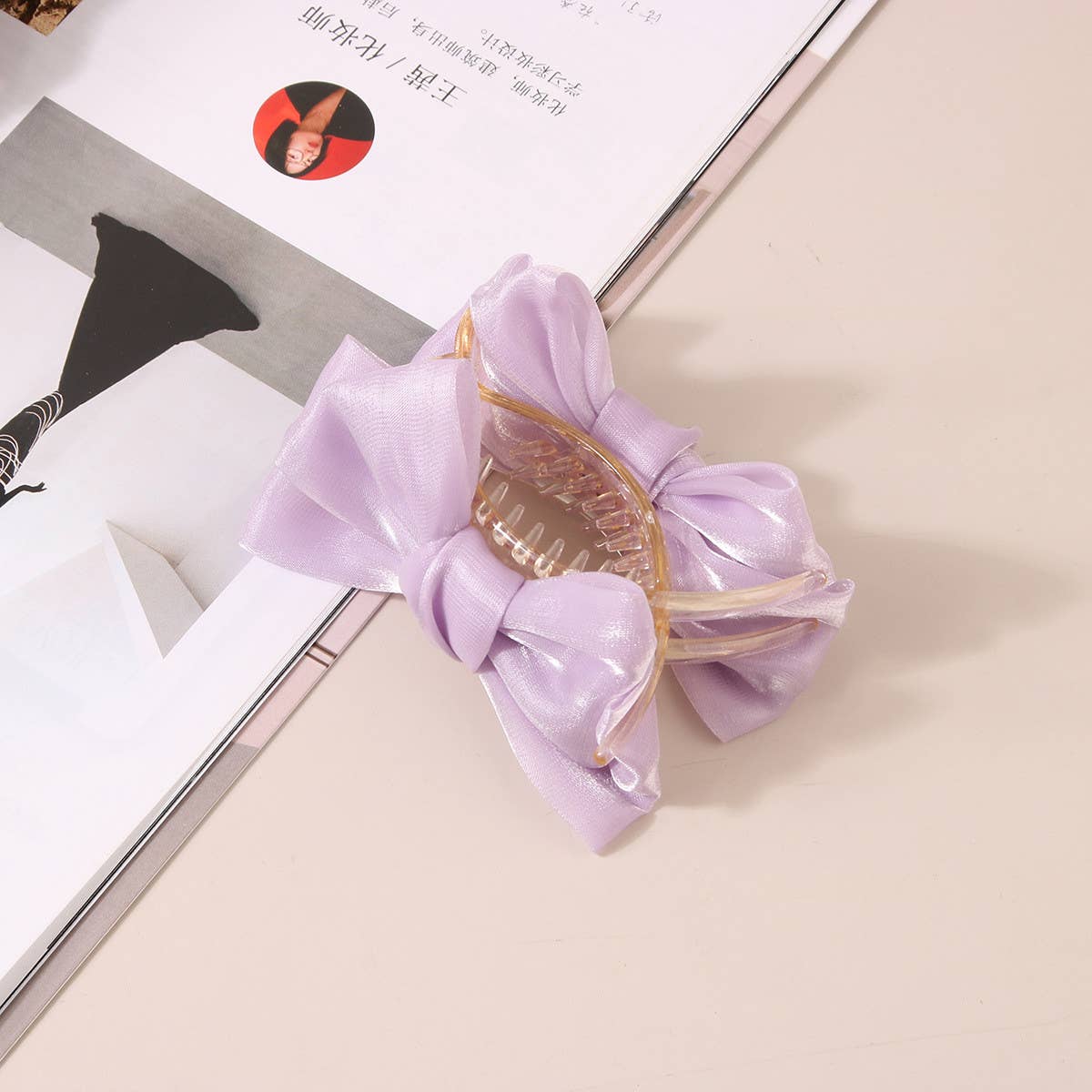 Mesh Bow Hair Claw ? Princess Style Updo Clip_CWAHA0466