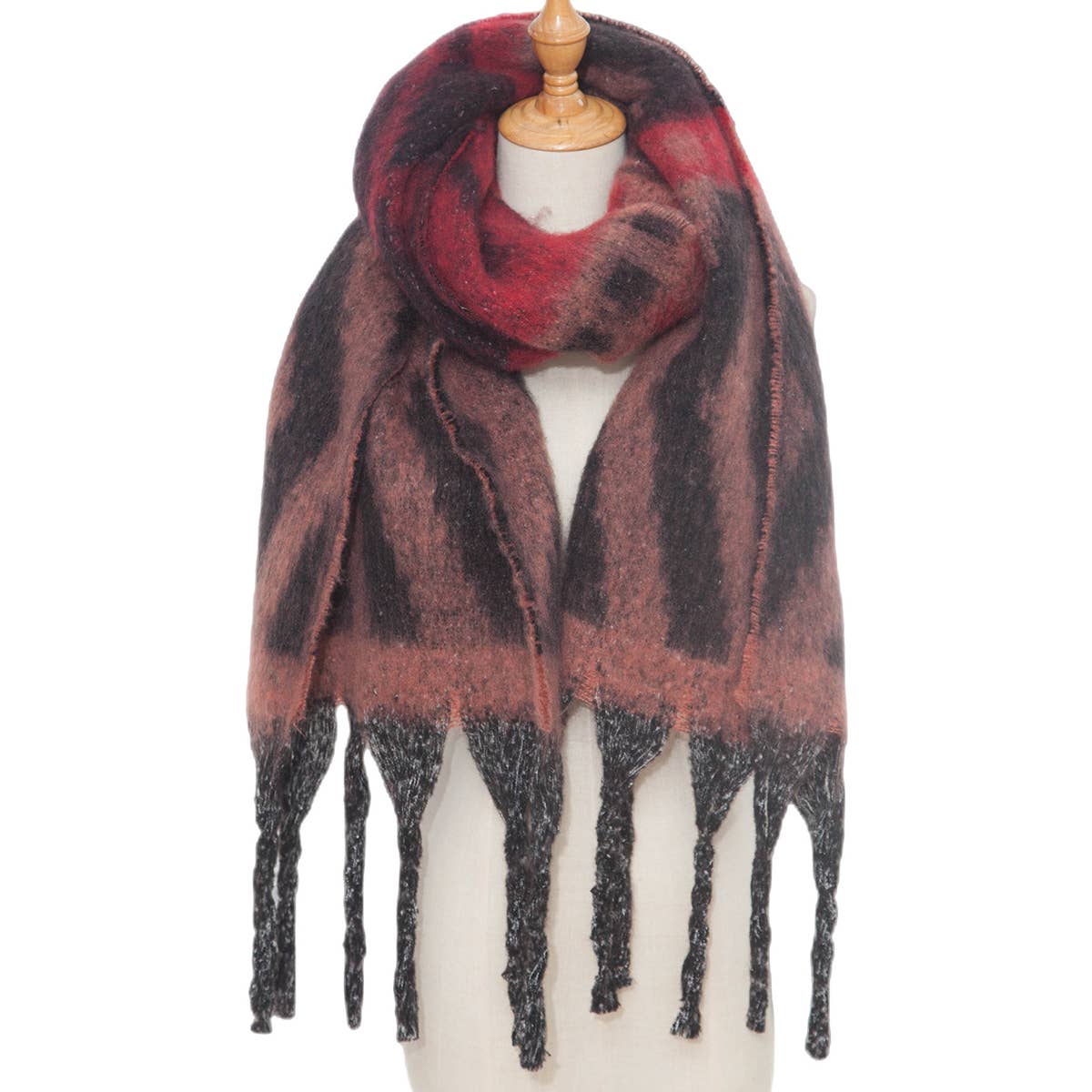 Faux Mohair Tassel Shawl ? Thick Winter Wrap