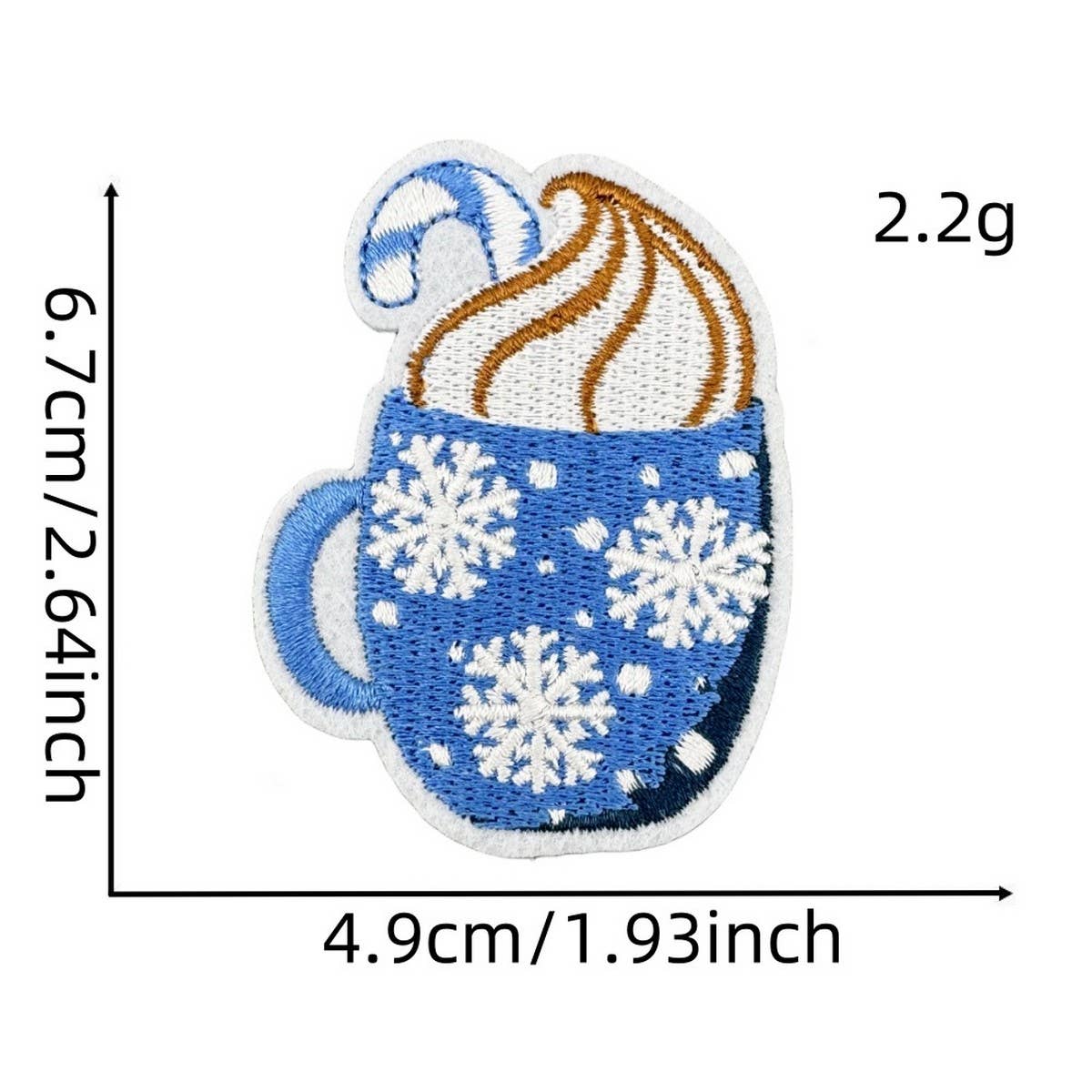 WINTER BLUE CHRISTMAS GRAFFITI EMBROIDERED PATCH