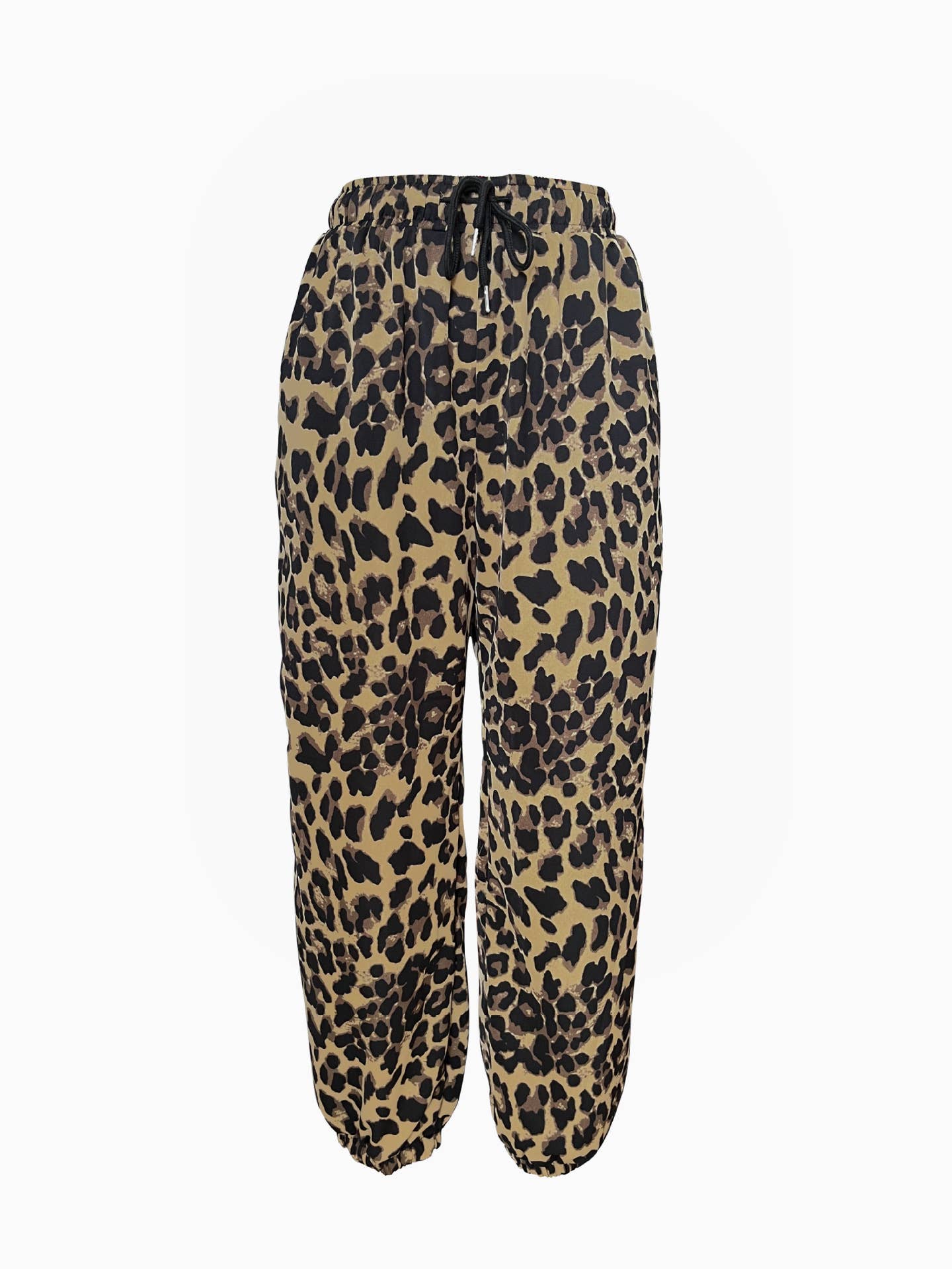 LEOPARD PRINT BOUQUET FEET HIGH-WAISTED PANTS