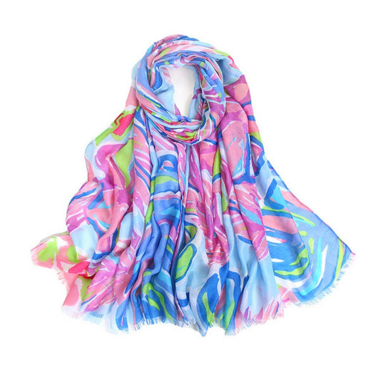 Spring Summer Scarf - Casual Silk Shawl for Women_CWASC0682