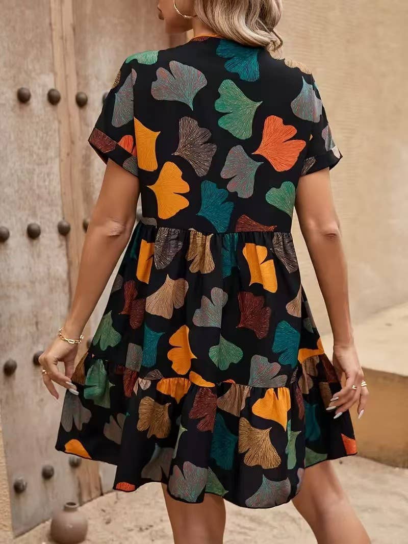 Stylish and elegant printed cotton silk dress