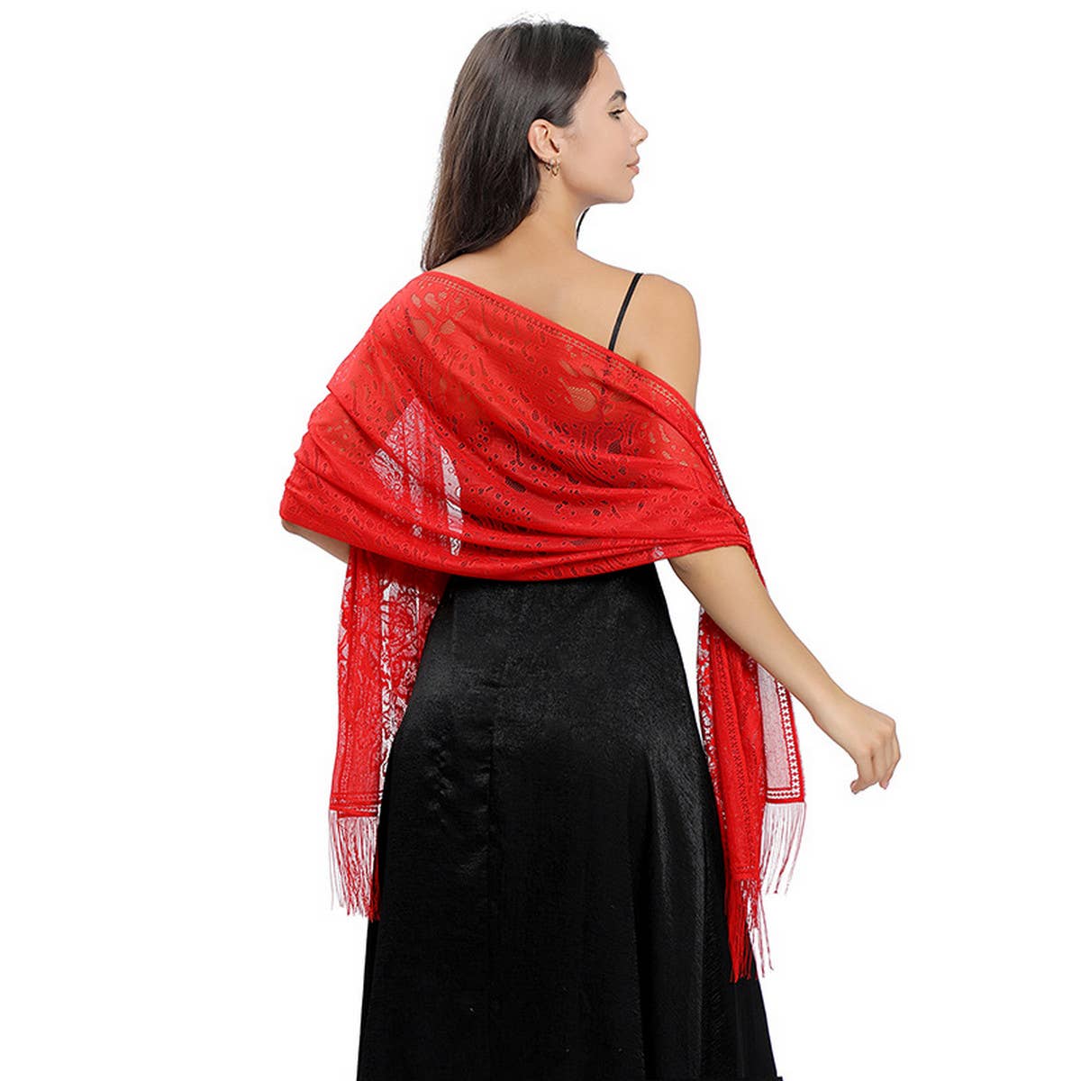 NEW FLOWER LACE EVENING SHAWL