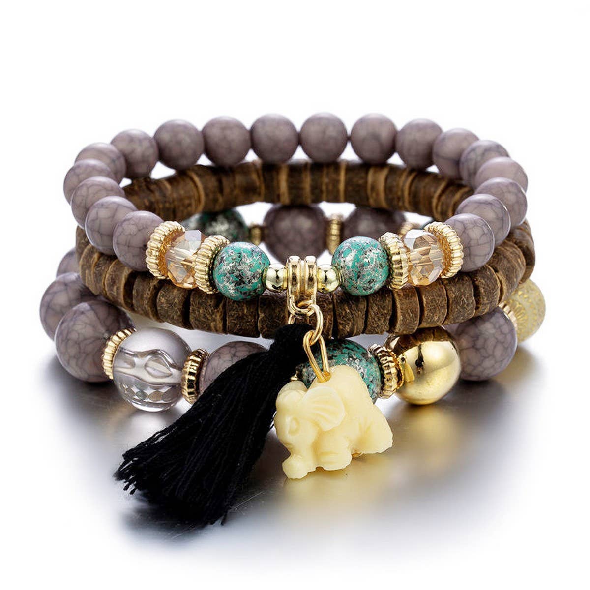 STYLISH ELEPHANT TASSEL MULTI-LAYER BRACELET_CWASC0691