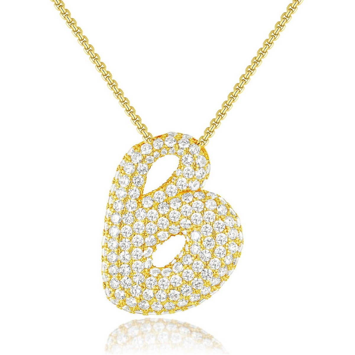 Fashionable Pendant Necklace - Zirconia Letters