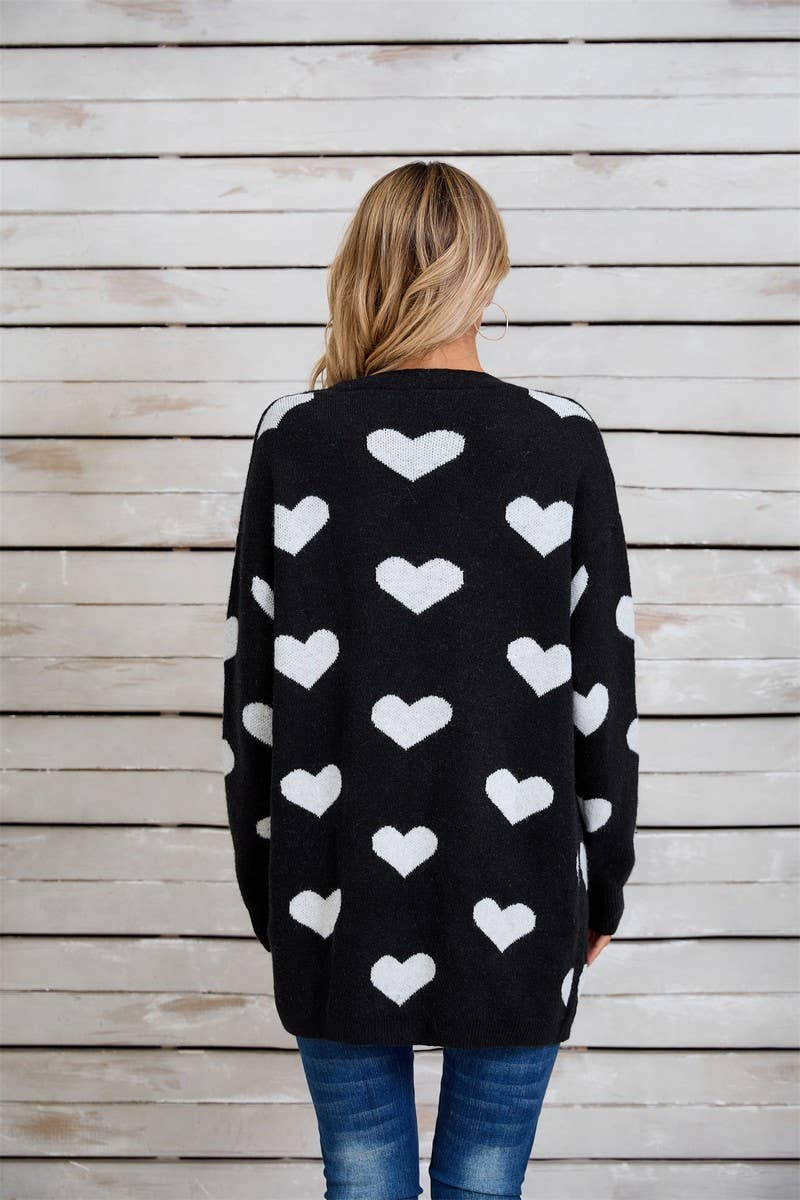 CWOCAL1801_KNITTED VALENTINE'S DAY LARGE HEART SWEATER