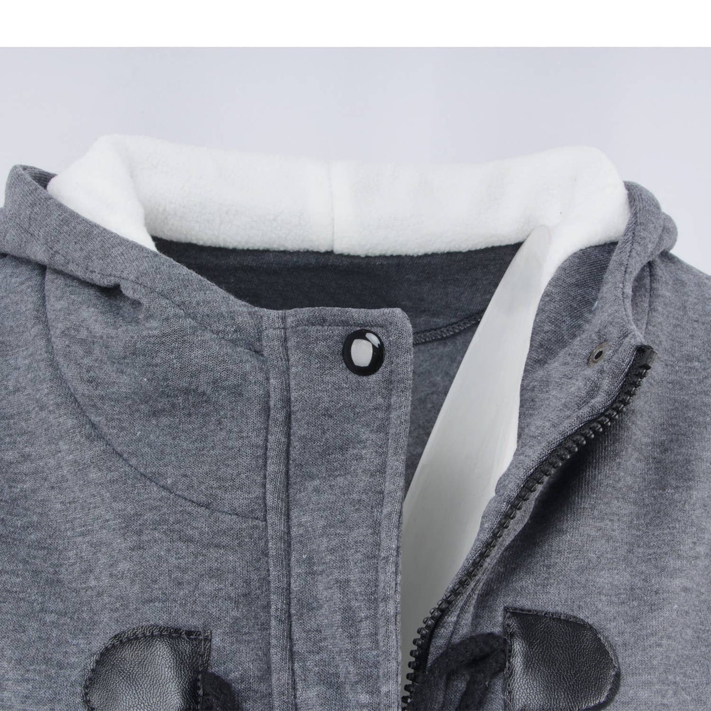 HOODED BLENDED JACKET WITH HORN BUTTON