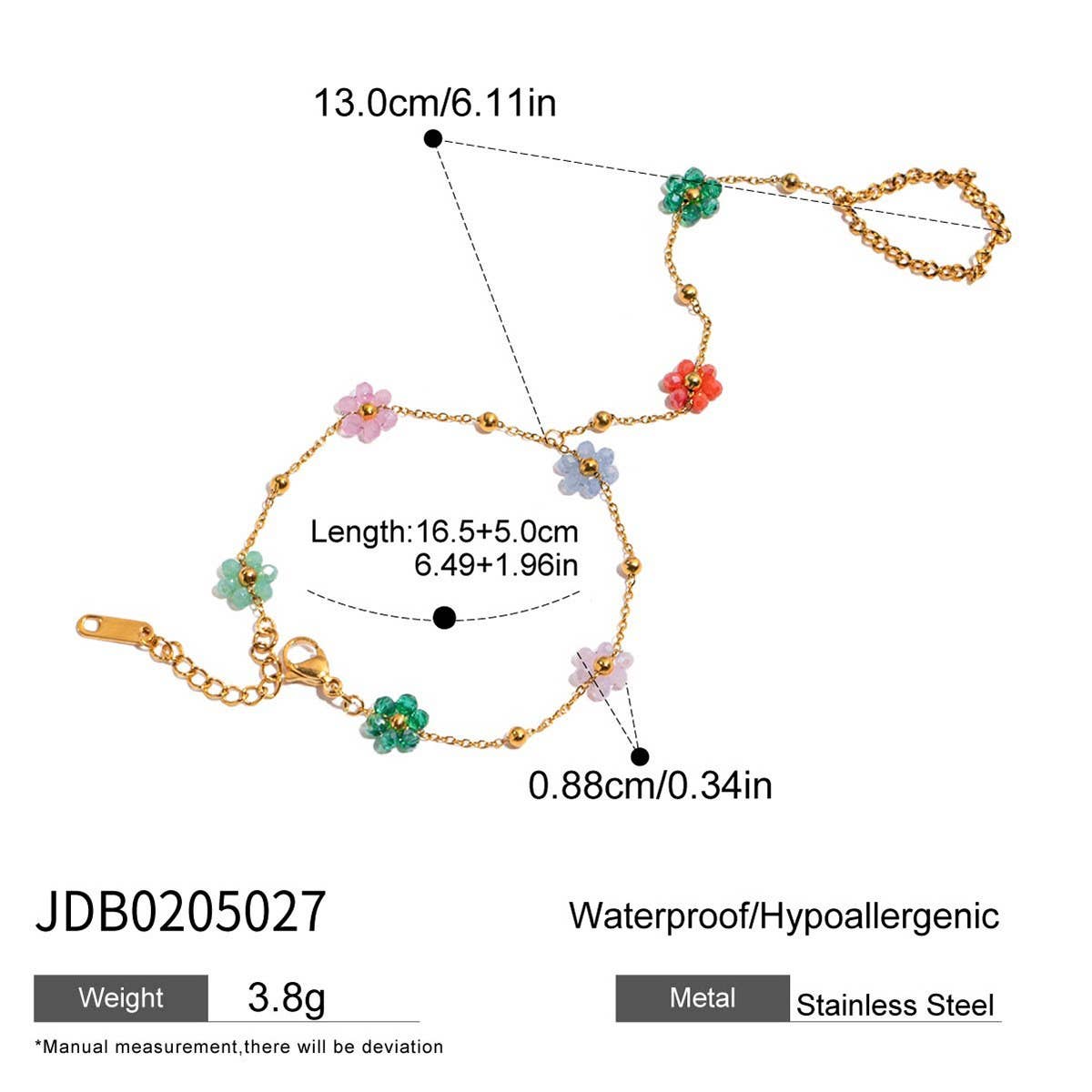 18K Gold Beach Bracelet & Ring, No Fade Steel_CWAJE4665