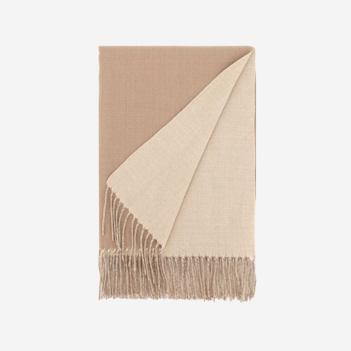 Two-Tone Faux Cashmere Scarf - Stylish Warm Fall