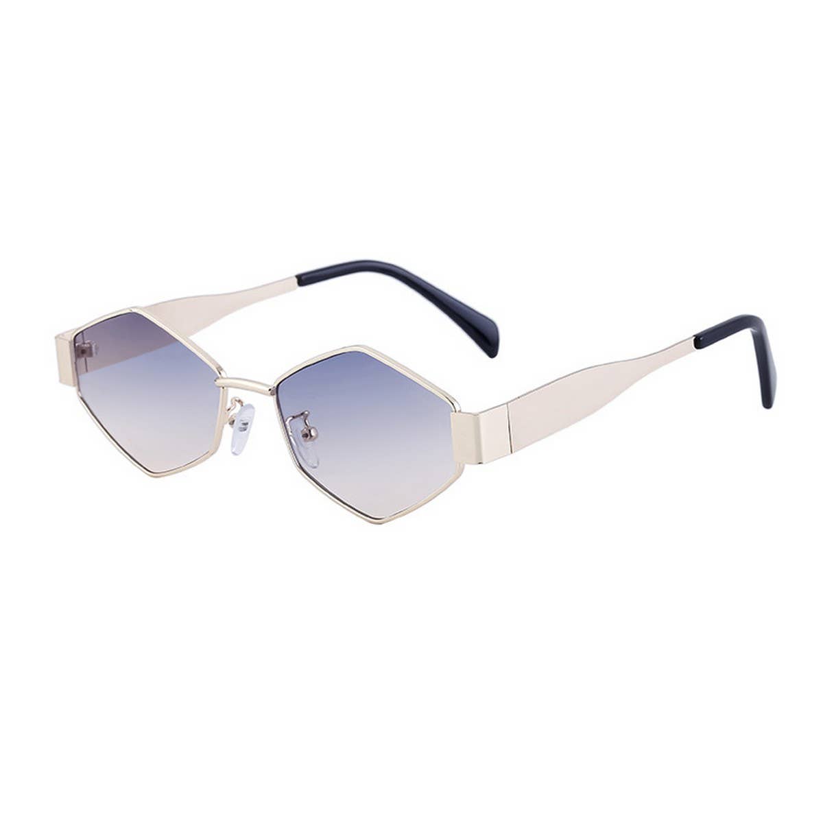 IRREGULAR METAL SUNGLASSES WITH WIDE TEMPLES