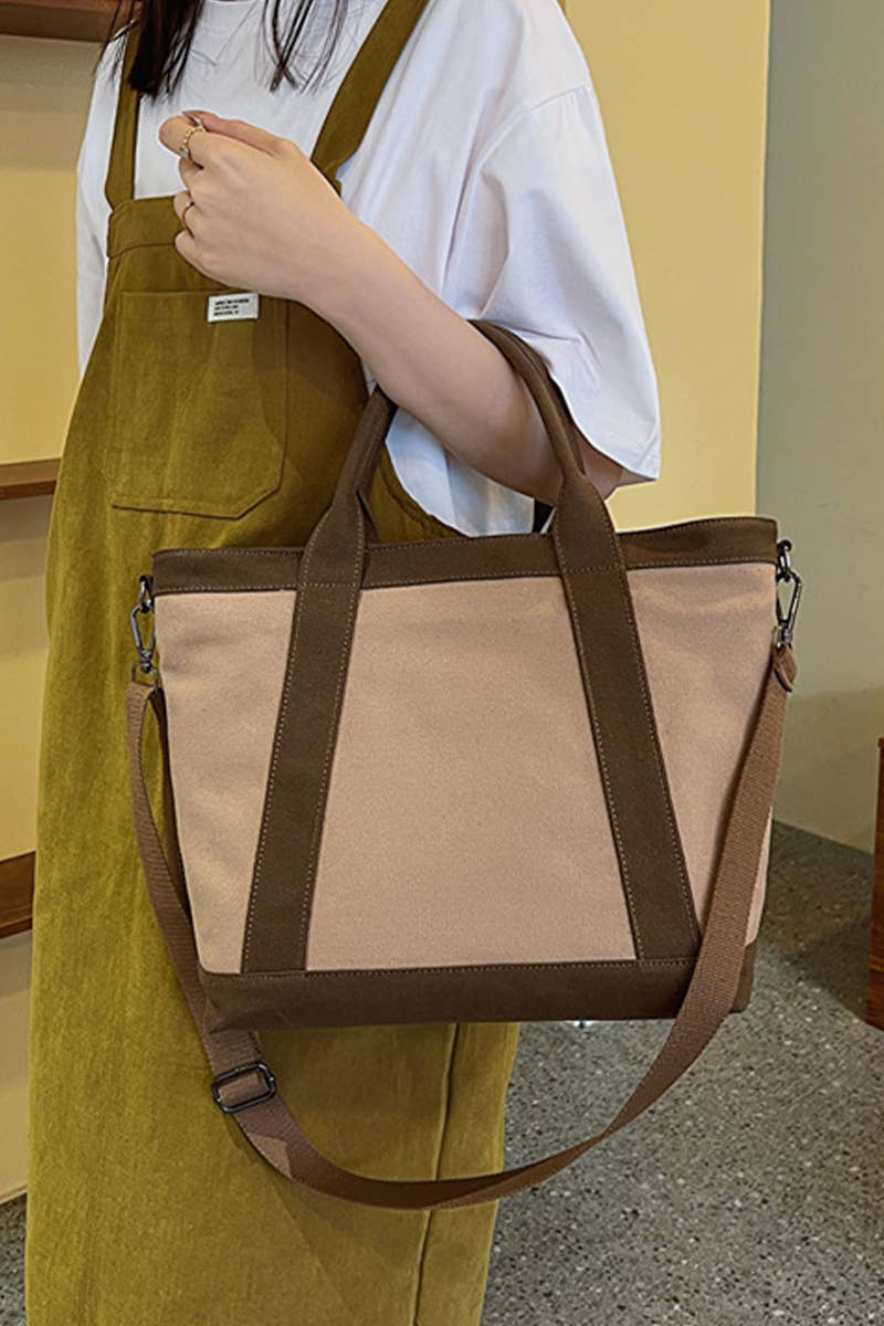 HANDLE LINE LARGE CROSS BODY CANVAS BAG_CUAB0104