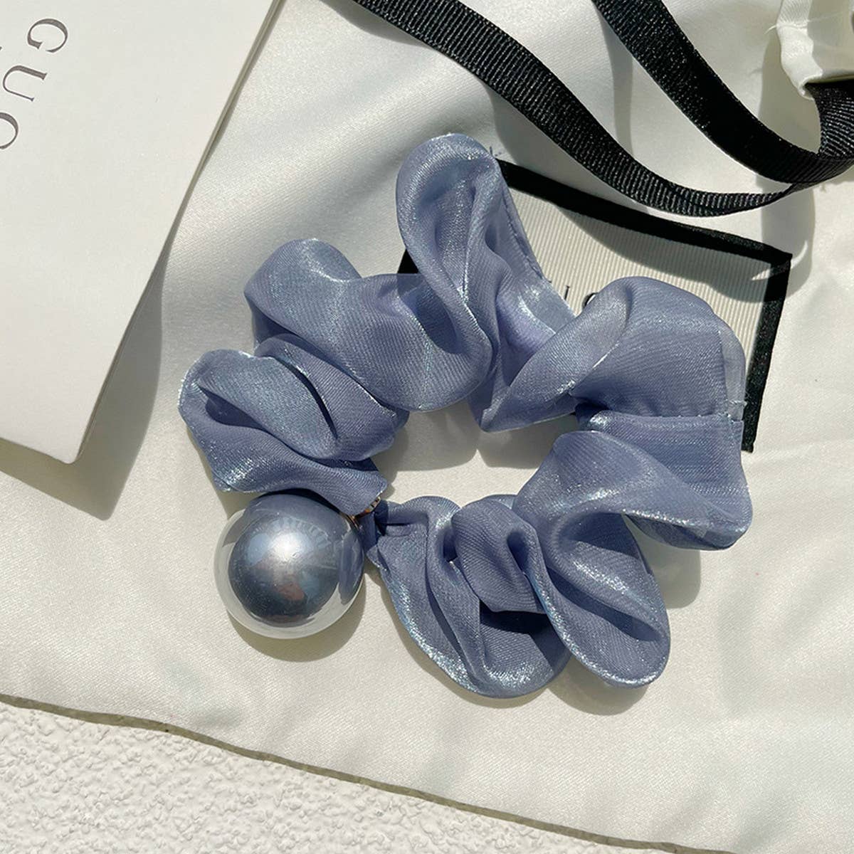 RETRO SIMPLE PEARL LARGE INTESTINE HAIR TIE_CWAHA0761