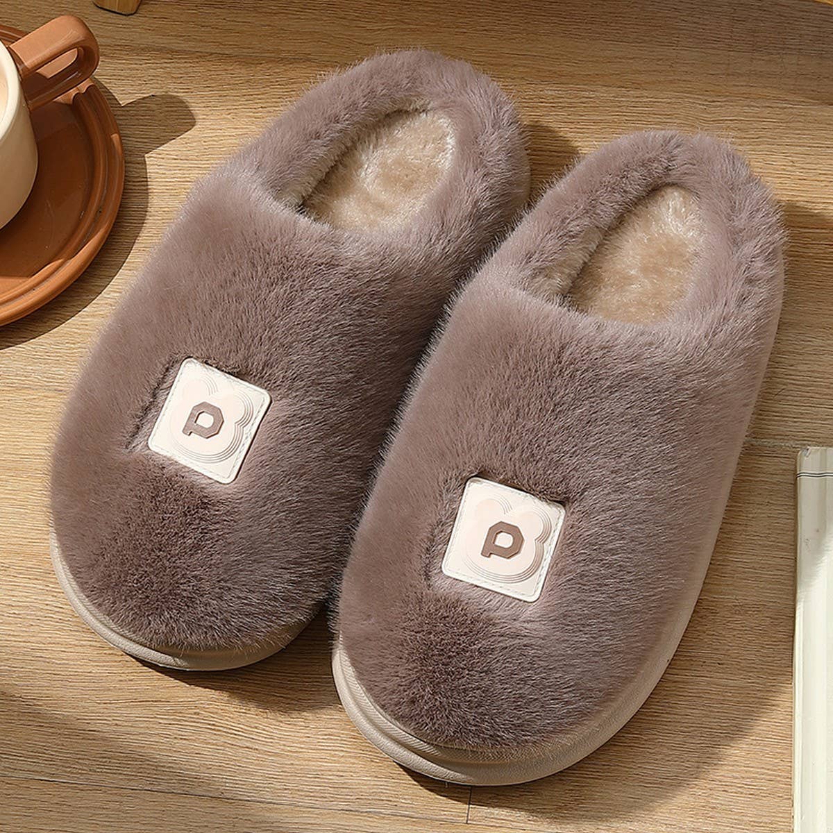 MINIMALIST WARM COMFY FLUFFY BEDROOM SLIPPERS