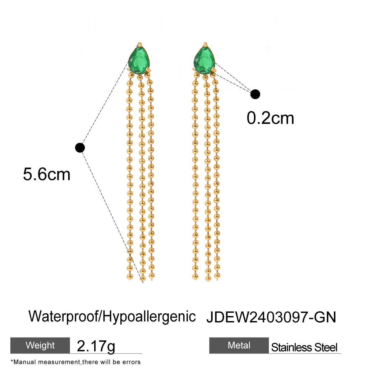 ELEGANT TEARDROP SHAPED TASSEL EARRINGS