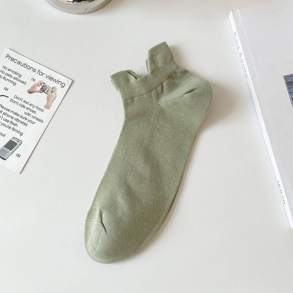 CWMS2460_SUMMER BREATHABLE SIMPLE SOLID COLOR BOAT SOCKS