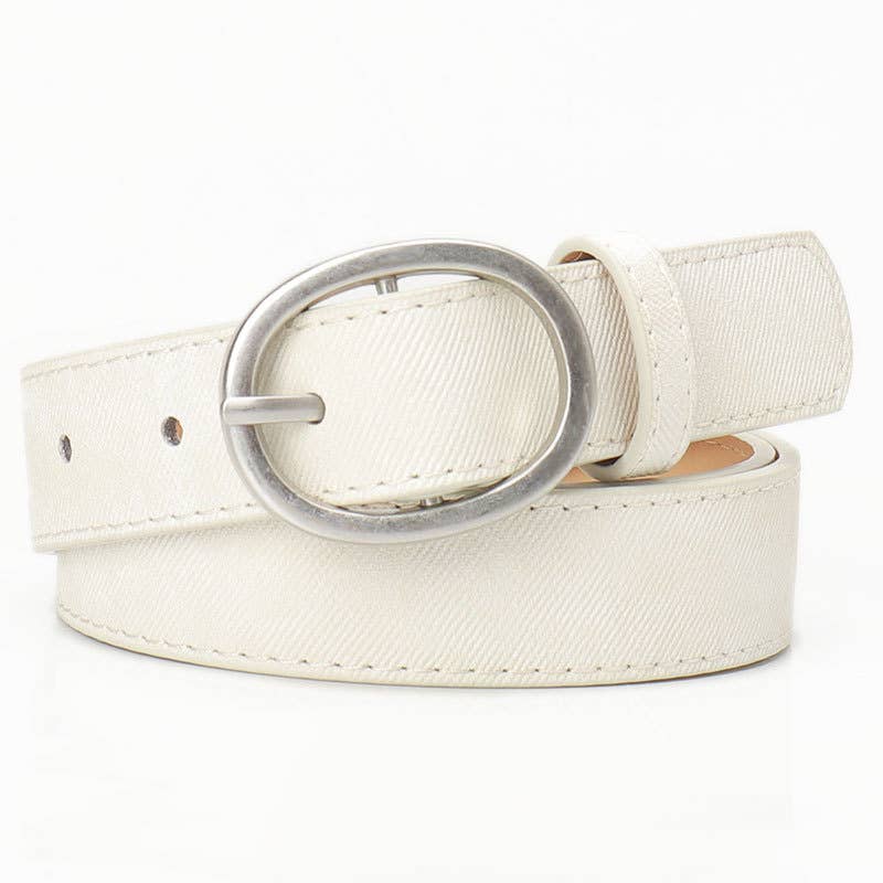 Simple fashionable and casual oval alloy belt