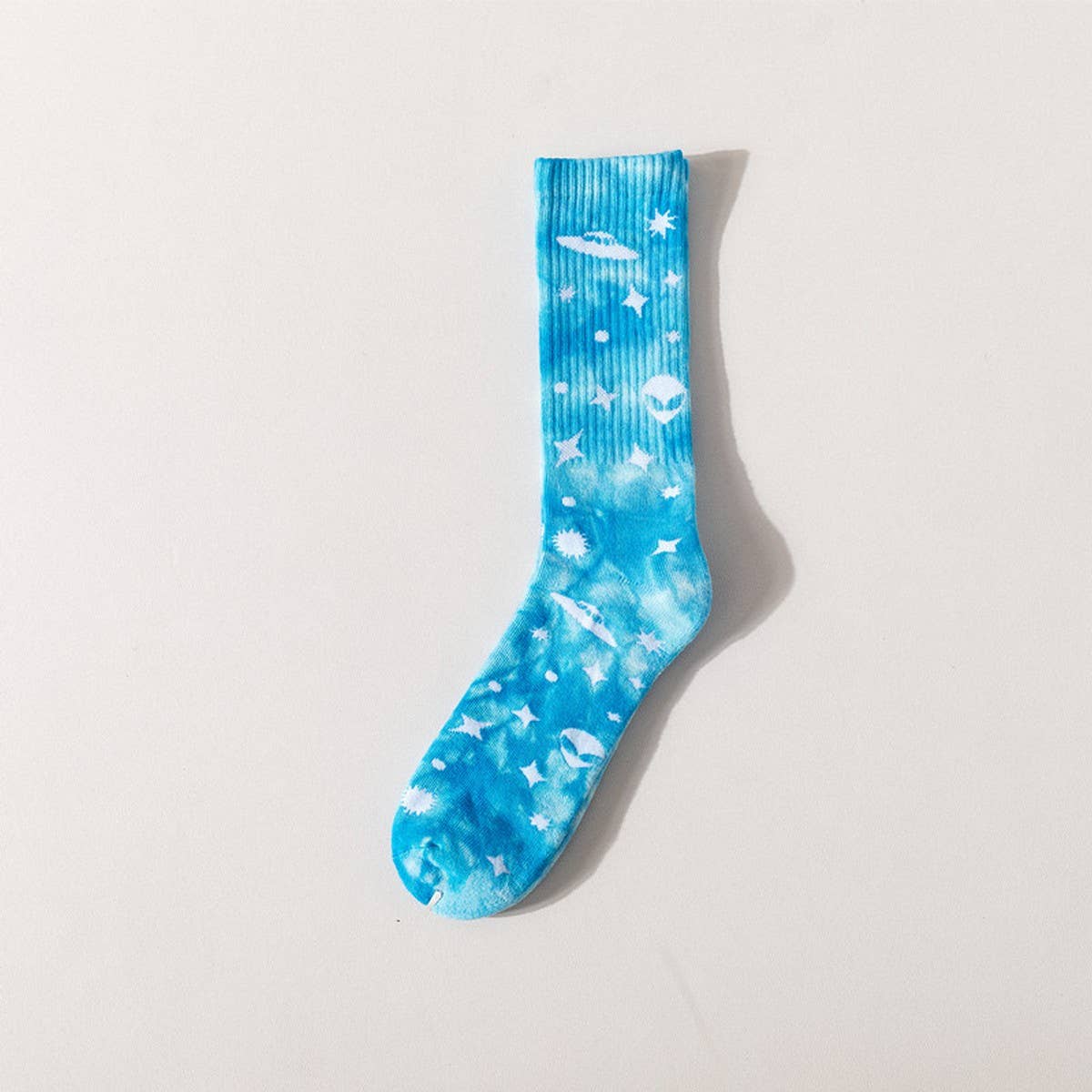 UNIVERSE PRINTED TIE DYED FASHION CREW SOCKS
