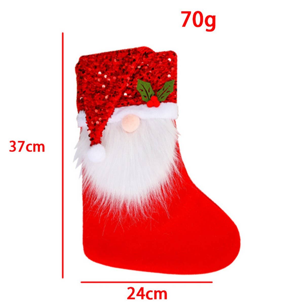 CREATIVE SEQUIN HAT CHRISTMAS STOCKING DECORATION