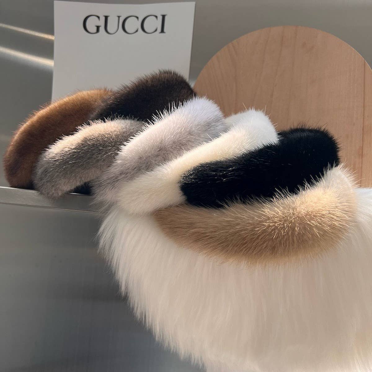 SOLID COLOR WINTER FUR HAIRBAND HEADBAND HEADDRESS_CWAHA3322