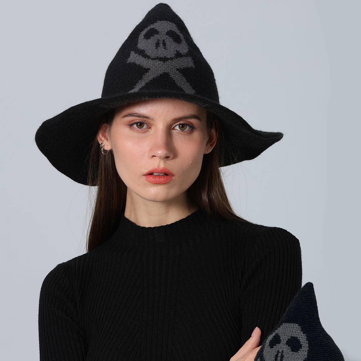 CWAH4090_NEW SKULL MAGIC PROPS HALLOWEEN WIZARD HAT