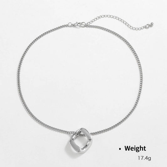 GEOMETRIC LINK PENDANT NECKLACE JEWELRY SET