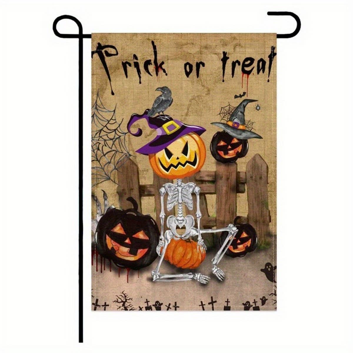 CWMM10255_HALLOWEEN GARDEN FLAG PUMPKIN GHOST DECOR