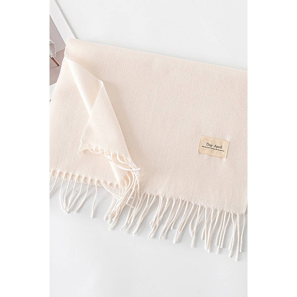 CWASC1482_SOLID COLOR MEDIUM-LENGTH WARM SCARF SHAWL NECK